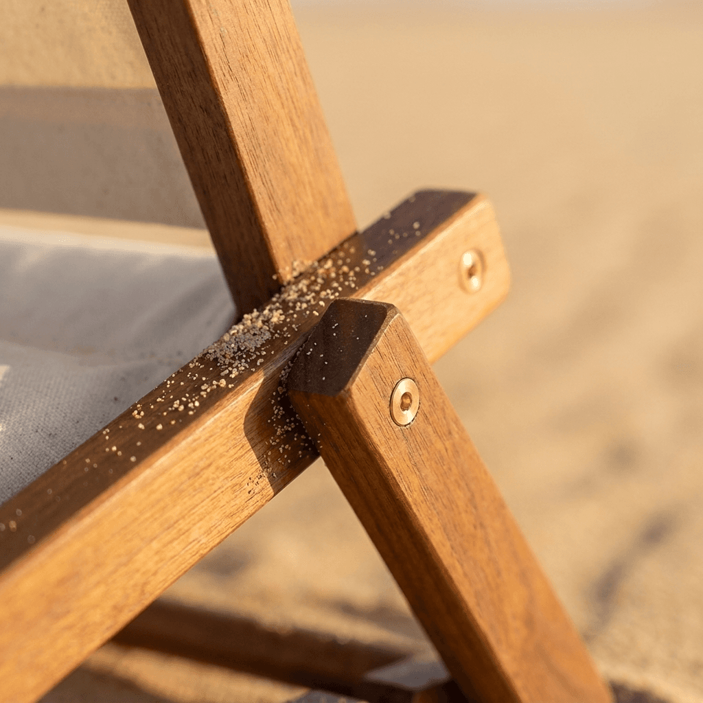 Brass-screwed walnut frame corner